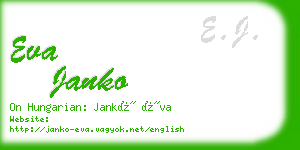 eva janko business card